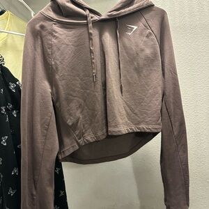 Gymshark Pink Cropped Hoodie Sweatshirt Long Sleeve